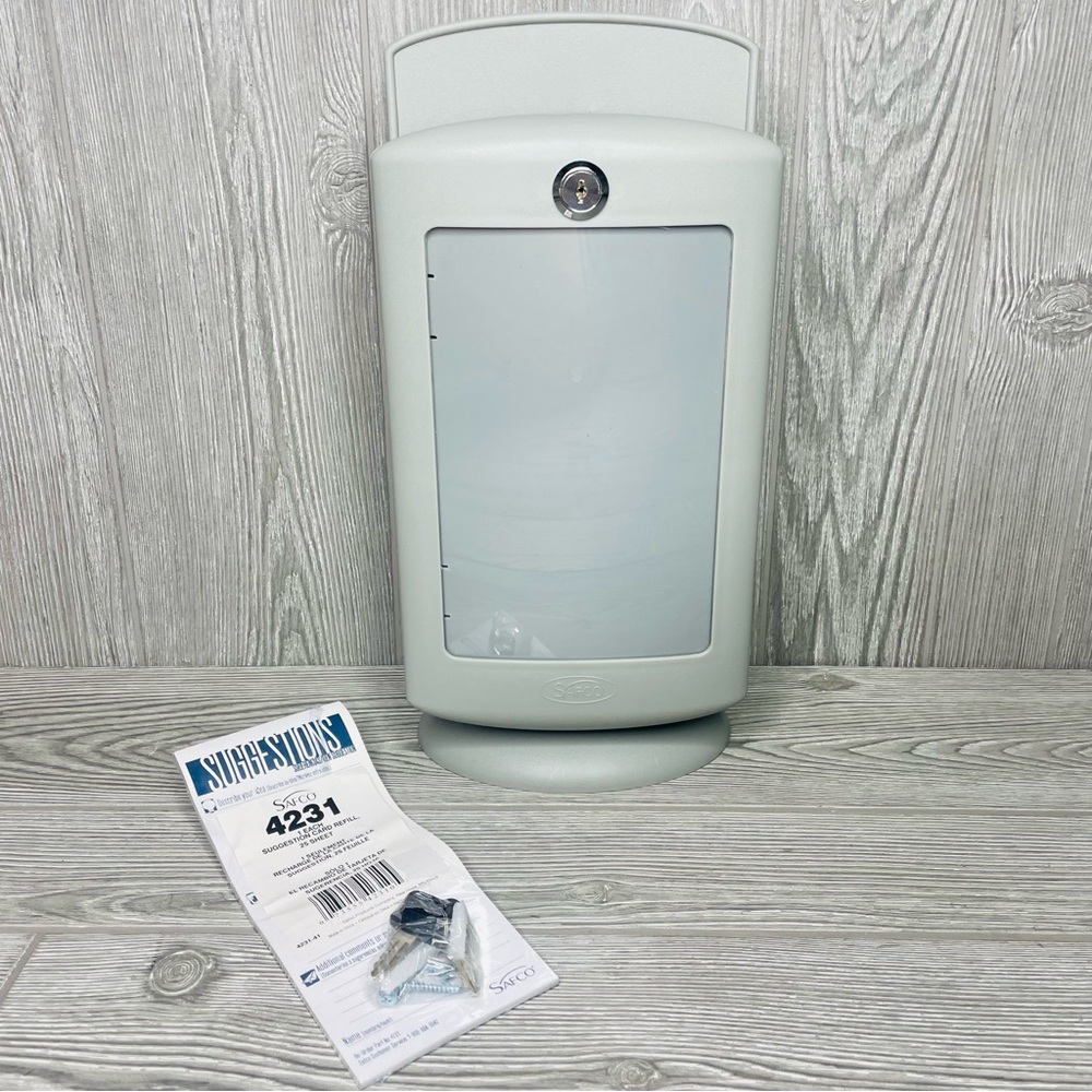 Safco personalized suggestion box mountable with key and hardware Model 4233GR